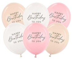 Party Deco Gimtadienio balionai, rožiniai, 30 cm, 6 vnt.