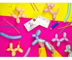 PartyDeco Balionai modeliavimui 30 vnt spalvoti pasteliniai su pompa