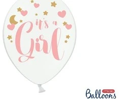 Party Deco Balionų rinkinys "Its girl" 30cm 6 vnt