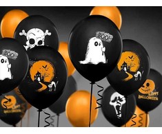 PartyDeco Party Deco Balony na Halloween, Duszek, juoda, 30 cm, 50 vnt. universalus