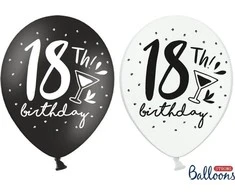 Party Deco Balionų rinkinys "18th birthday" 30cm 6 vnt
