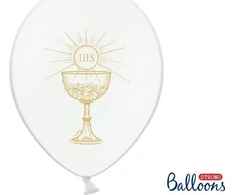 Party Deco PartyDeco Balony 30cm IHS PastelPureWhite A50 92081