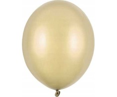 PartyDeco Stiprūs balionai Šalto aukso spalvos 30 cm, 100vnt