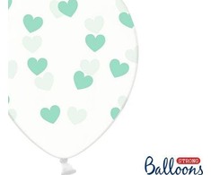 Party Deco Mint Hearts, 30 cm, 6 vnt universalus
