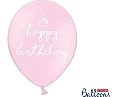 Boland Traciks Balionai "Happy birthday" rausvi 30cm 6 vnt