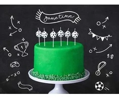 Party Deco Žvakutės gimtadienio 6 vnt futbolas