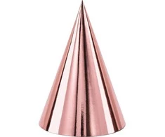 Party Deco Gimtadienio kepuraitės rožinės 16cm 6 vnt