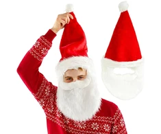 Christmas Decoration Party Deco Czapka Mikołaja su brodą 65CM