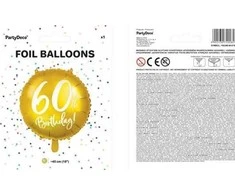 Party Deco Balionas folinis apvalus 60-as gimtadienis