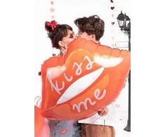 Party Deco Folinis balionas "Kiss me" 86.5&amp;65cm