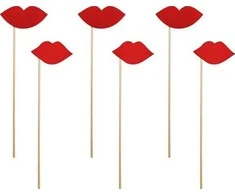 Party Deco Fotosesijos rekvizitai PartyDeco H24cm/6vnt. Lips