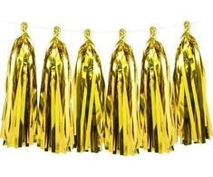 Party Deco Kutų girlianda PartyDeco H30cm/1.5m aukso spalvos