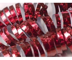 Party Deco Holografinė juostelė raudona 3.8m/18vnt