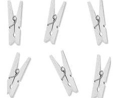 Party Deco Mini segtukai 3cm balti 20 vnt