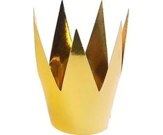 Party Deco Popierinės auksinės karūnėlės 3 vnt