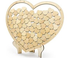 Party Deco Svečių knyga medinė, Širdis, 44x37,5 cm universalus