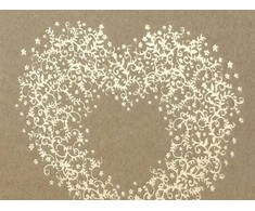 PartyDeco Albumas knyga svečių palinkėjimams Širdelė 20,5x20,5 cm, 22 psl ruda