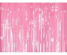 Party Deco PartyDeco Folinė kutų užuolaida dekoracijoms šviesiai rožinė 100x200cm
