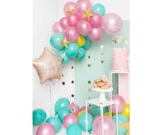 Party Deco Folinis balionas "Happy birthday" 40cm rausvas