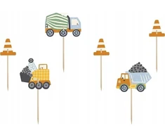 Party Deco Muffin dekoracijos Statybinės transporto priemonės 4-7cm 6vnt