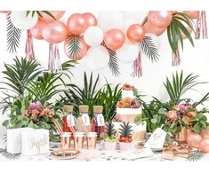 Party Deco Popierinės lėkštutės rausvos blizgios 6 vnt