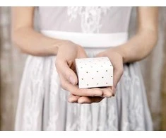 Party Deco Dovanų dėžutės baltos su širdelėmis 10 vnt 6*3,5*5,5cm