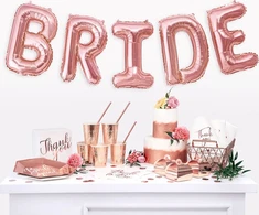 Party Deco Popierinės lėkštutės rausvos "Bride squad" 6 vnt
