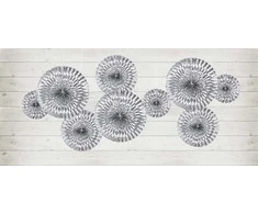 Party Deco Dekorai-rozetės PartyDeco Ø40-32-23cm/3vnt. sidabro spalvos