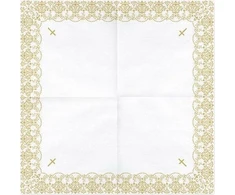 Party Deco PartyDeco Komunijos servetėlės su ornamentu, 33x33cm, auksinė