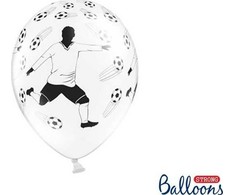PartyDeco Party Deco Šventiniai balionai, Futbolininkas ir kamuoliukai, balti, 30 cm, 50 vnt. universalus