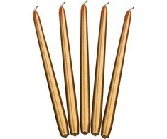 Party Deco Ilgos didelės žvakės 29cm 10vnt auksinės