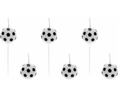 Party Deco Žvakutės gimtadienio 6 vnt futbolas