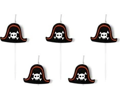 Party Deco Žvakutės gimtadienio 5 vnt piratai