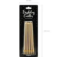 Party Deco Gimtadienio žvakutės auksinės 12 vnt 12.5cm