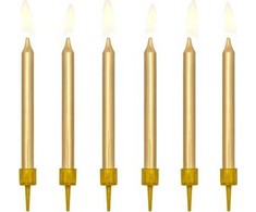 Party Deco Gimtadienio žvakutės auksinės 6 vnt 6cm