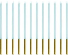 Party Deco Gimtadienio žvakės lygiai mėlynos spalvos 14cm 12vnt