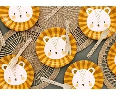 Party Deco Vienkartinės lėkštutės "Liūtukas" 18cm 6 vnt
