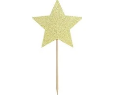 Party Deco Topper, žvaigždės, aukso, 11,5 cm, 6 universalūs vienetai