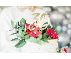 Party Deco Topper tortas "30", aukso, 20.5cm vieno dydžio