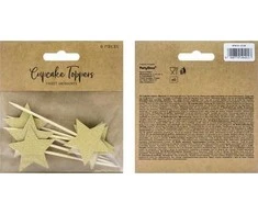Party Deco Topper, žvaigždės, aukso, 11,5 cm, 6 universalūs vienetai