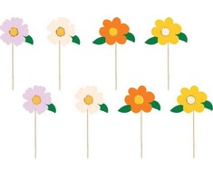 PartyDeco Keksiukų ar torto papuošimai Gėlės, 13 cm