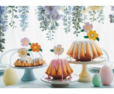 PartyDeco Keksiukų ar torto papuošimai Gėlės, 13 cm