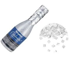 PartyDeco Party Deco Konfeti vamzdelis šampano spalvos sidabrinis 20,5 cm 85916