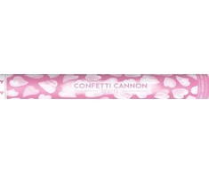 Party Deco konfeti šaudyklė, baltos širdelės, 60 cm universali