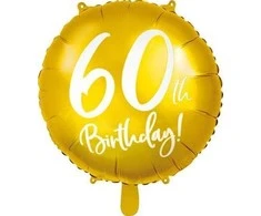Party Deco Balionas folinis apvalus 60-as gimtadienis