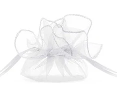 Party Deco Balti organzos maišeliai, 25 cm