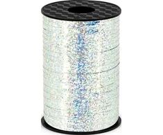Party Deco Sidabrinė holografinė plastikinė juostelė, 5 mm universali