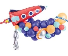 PartyDeco Balionų komplektas Raketa Party deko 154x130cm skirtingu spalvų
