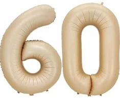 PartyDeco Balionas folinis skaičius 6 gelsvas matinis 72cm