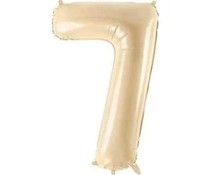PartyDeco Balionas folinis skaičius 7 gelsvas matinis 72cm
